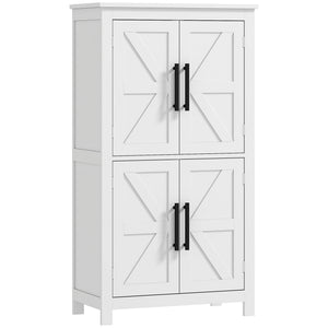 Farmhouse Bathroom Storage Cabinet, Bathroom Floor Cabinet with Barn Doors and Adjustable Shelf, Black – view 8