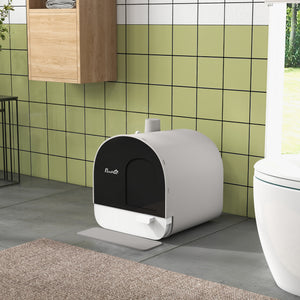 Cat Litter Box with Lid, Removable Tray, Scoop, Filter, Green – view 14