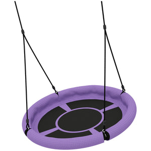 Qaba 100cm Diameter Nest Seat for Kids with Height Adjustable Hanging Ropes for Outdoor, Playground, Garden