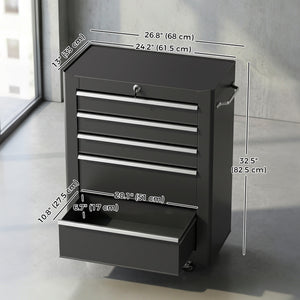 5-Drawer Rolling Tool Cabinet on Wheels, Lockable Tool Chest, Tool Organizer for Garage – view 2