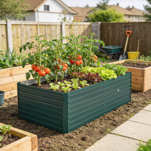 5' x 3' x 2' Raised Garden Bed, Galvanized Planter Box for Growing Flowers, Herbs and Vegetables, Black – view 28