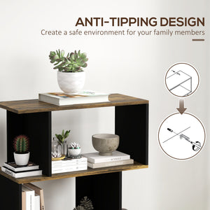 5-Tier Bookshelf, Geometric S Shaped Bookcase, Tall Narrow Display Shelf for for Living Room, Study Room – view 12