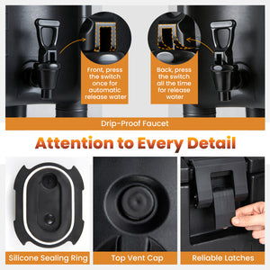 2.6 Gal Insulated Beverage Dispensers Set of 3 with Handles-Black view 9