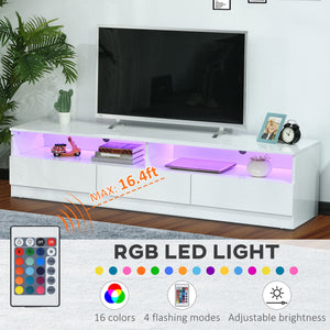 LED Lighted TV Stand for TVs up to 75", Modern TV Cabinet with Storage Drawers for Living Room – view 3