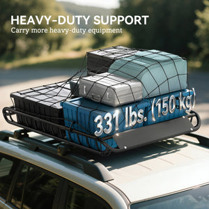 Soozier Roof Rack Cargo Carrier Basket, 150LBS Heavy Duty Roof Basket, 46" x 36" x 4.5" Rooftop Cargo Carrier for SUV, Truck