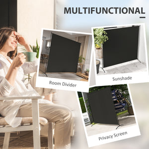 Single Panel Room Divider, UV30+ Privacy Screen, Indoor Outdoor Privacy Panel with Stable Base, Beige – view 10