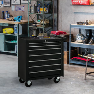 Rolling Tool Chest, 7-Drawer Lockable Tool Cabinet with 4 Wheels, Handle – view 14
