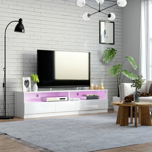 LED Lighted TV Stand for TVs up to 75", Modern TV Cabinet with Storage Drawers for Living Room – view 7