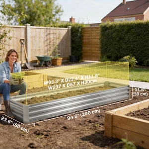 8'x2'x1' Galvanized Raised Bed, Large Elevated Planter Box for Growing Flowers, Herbs and Vegetables – view 30