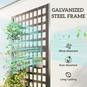 Galvanized Raised Garden Bed Planter Box with Trellis for Climbing Plants, Vegetable, Vines – view 10