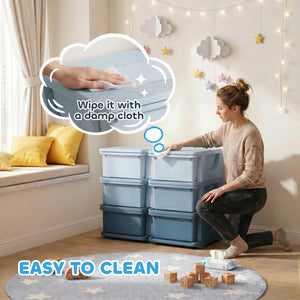 Qaba 3 Tier Kids Toy Organizer and Storage Bins with 6 Plastic Drawers