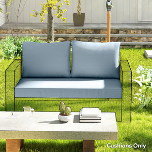 Outdoor Seat Cushions with Backrest, Loveseat Double Sofa Outdoor Furniture Cushions, Beige – view 28
