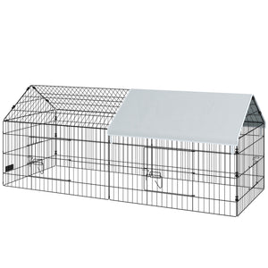 73" Small Animal Cage with Roof, Indoor/Outdoor Use, for Chicken, Rabbits, Chinchillas