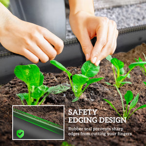 4.9 x 2 x 1ft Galvanized Raised Garden Bed Kit, Metal Planter Box with Safety Edging, Black – view 40