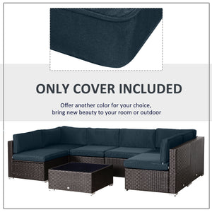 Outdoor 14pc Patio Rattan Sofa Set Cushion Polyester Cover Replacement Set - No Cushion Included Beige – view 17