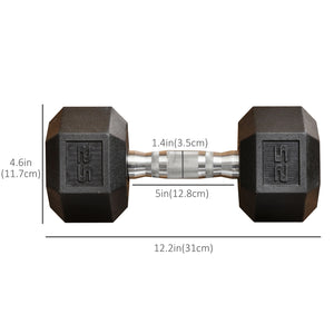 Soozier 2 x 10lbs Rubber Dumbbells Weight Set, Dumbbell Hand Weight for Body Fitness Training for Home Office Gym