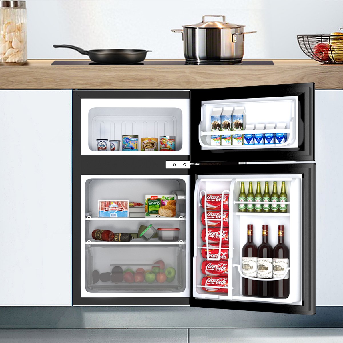 3.2 cu ft. Compact Stainless Steel Refrigerator-Black view 2