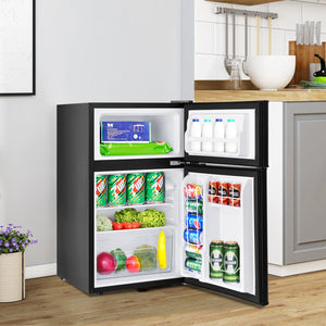 3.2 cu ft. Compact Stainless Steel Refrigerator-Black view 3