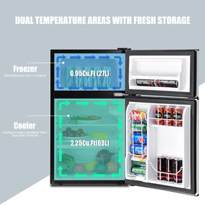 3.2 cu ft. Compact Stainless Steel Refrigerator-Gray view 5