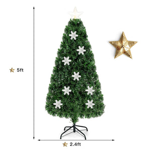 4 / 5 / 6 Feet LED Optic Artificial Christmas Tree with Snowflakes view 4