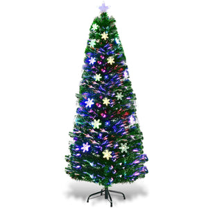 4 / 5 / 6 Feet LED Optic Artificial Christmas Tree with Snowflakes view 4