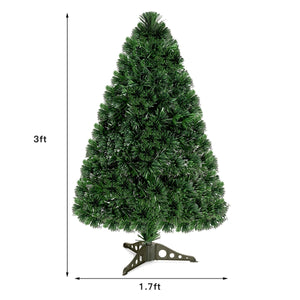 3/4/5 Feet Artificial Pre-Lit Fiber Optic PVC Christmas Tree-3 ft view 4