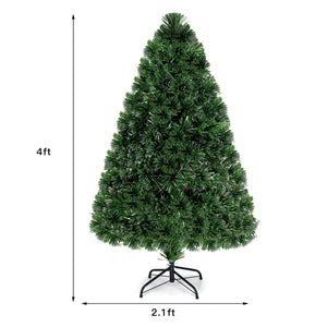3/4/5 Feet Artificial Pre-Lit Fiber Optic PVC Christmas Tree-4 ft view 4