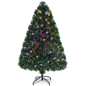 3/4/5 Feet Artificial Pre-Lit Fiber Optic PVC Christmas Tree-4 ft view 6