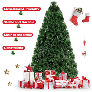 Artificial, Pre-Lit Fiber Optic PVC Christmas Tree-5 ft view 5