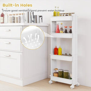 3/4-Tier Rolling Utility Cart with Detachable Trays and Smooth Wheels-4-Tier view 9