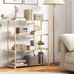 3/4-Tier Solid Wood Shoe Rack with Slatted Open Shelves-4-Tier view 7