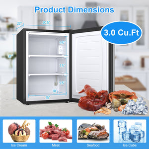 3 Cubic Feet Compact Upright Freezer with Stainless Steel Door view 5