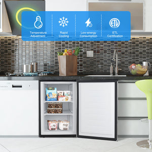 3 Cubic Feet Compact Upright Freezer with Stainless Steel Door view 6
