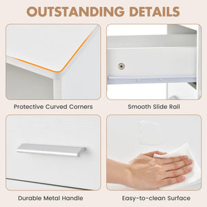 3-Drawer Mobile Lateral File Cabinet Printer Stand-White view 9