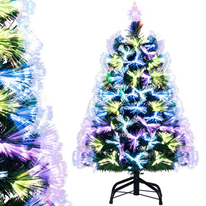 3 Feet Fiber Optic Christmas Tree with Branch Tips and Topper Star view 4