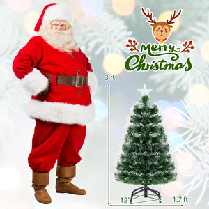 3 Feet Fiber Optic Christmas Tree with Branch Tips and Topper Star view 5