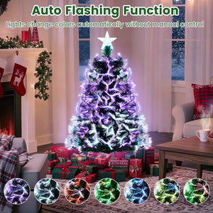 3 Feet Fiber Optic Christmas Tree with Branch Tips and Topper Star view 8