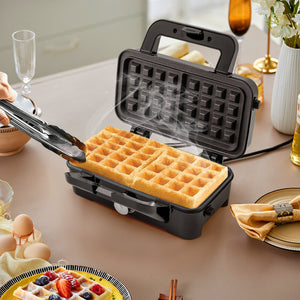 3-in-1 1082W Sandwich Maker with Removable Non-Stick Plates-Black view 2