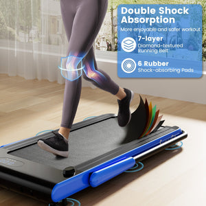 3-in-1 3HP Folding Treadmill with Smart Apps Remote Control and Speakers-Navy view 8