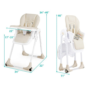 3-In-1 Convertible Baby High Chair for Toddlers-Beige view 5