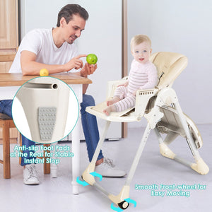 3-In-1 Convertible Baby High Chair for Toddlers-Beige view 6