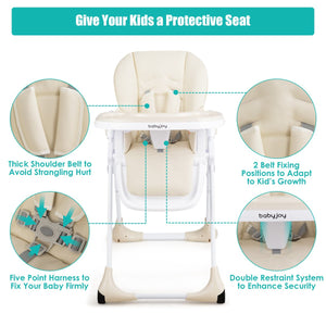 3-In-1 Convertible Baby High Chair for Toddlers-Beige view 7
