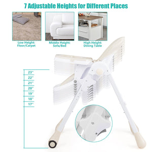 3-In-1 Convertible Baby High Chair for Toddlers-Beige view 9
