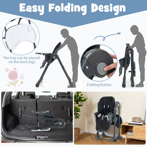 3-In-1 Convertible Baby High Chair for Toddlers-Black view 6