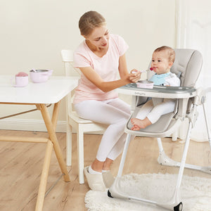 3-In-1 Convertible Baby High Chair for Toddlers-Gray view 2