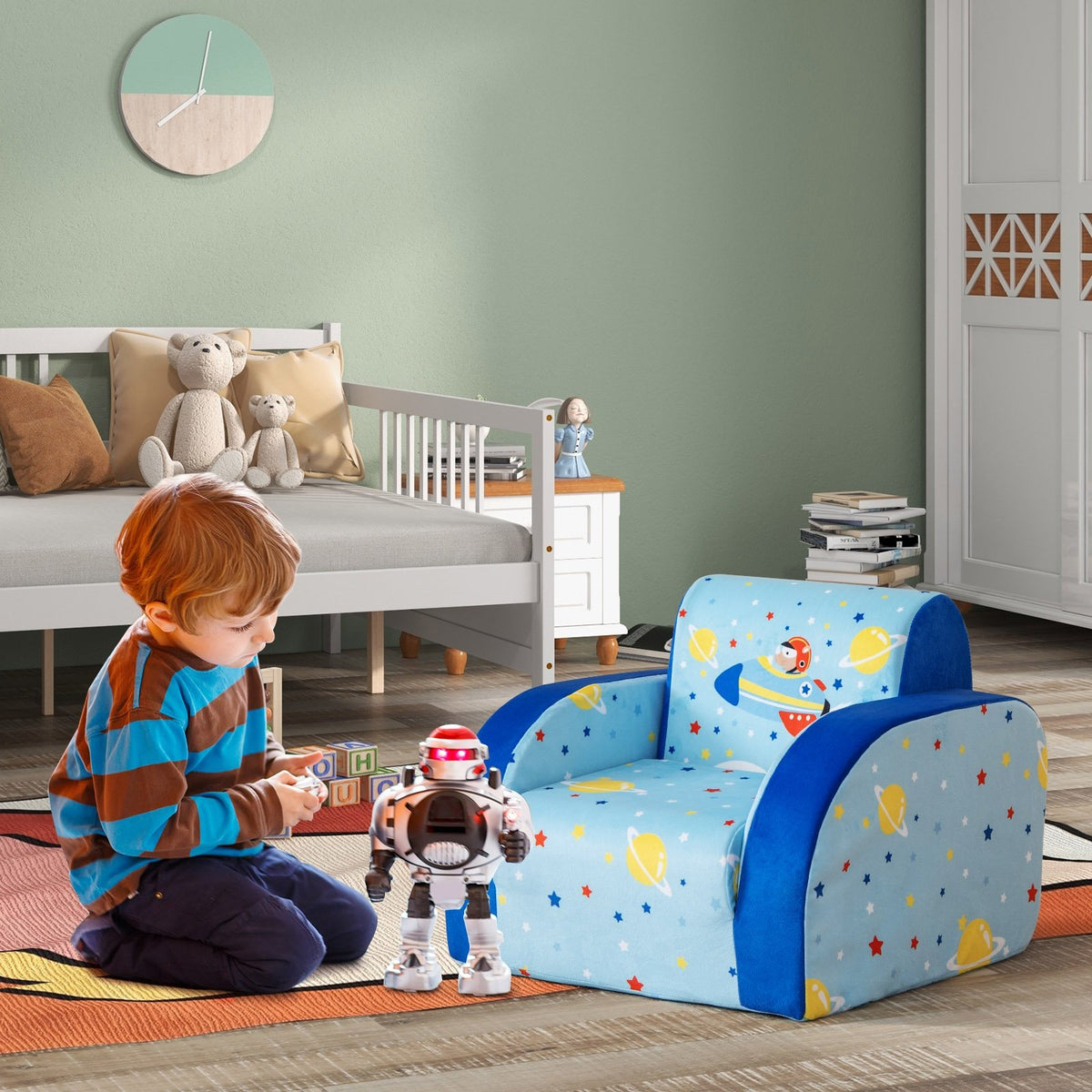 3 in 1 Convertible Flip Open Kids Sofa for Nap Play Sleep view 2
