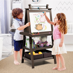 3 in 1 Double-Sided Storage Art Easel-Brown view 3