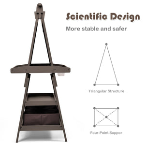 3 in 1 Double-Sided Storage Art Easel-Brown view 9