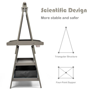 3 in 1 Double-Sided Storage Art Easel-Gray view 9