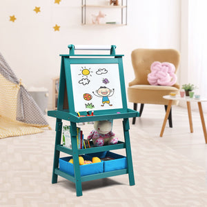 3 in 1 Double-Sided Storage Art Easel-Green view 2